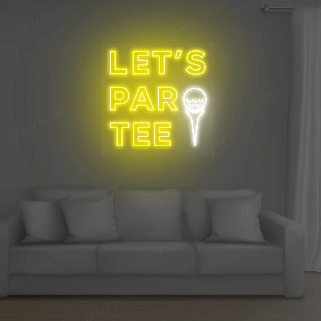 Let's Party Golf Neon Sign | Yellow