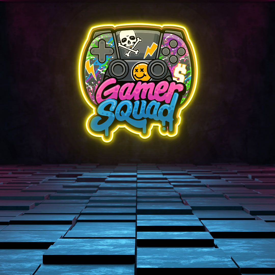 Gamer Squad Neon Artwork