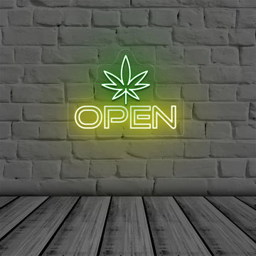 Weed Open Sign | Yellow