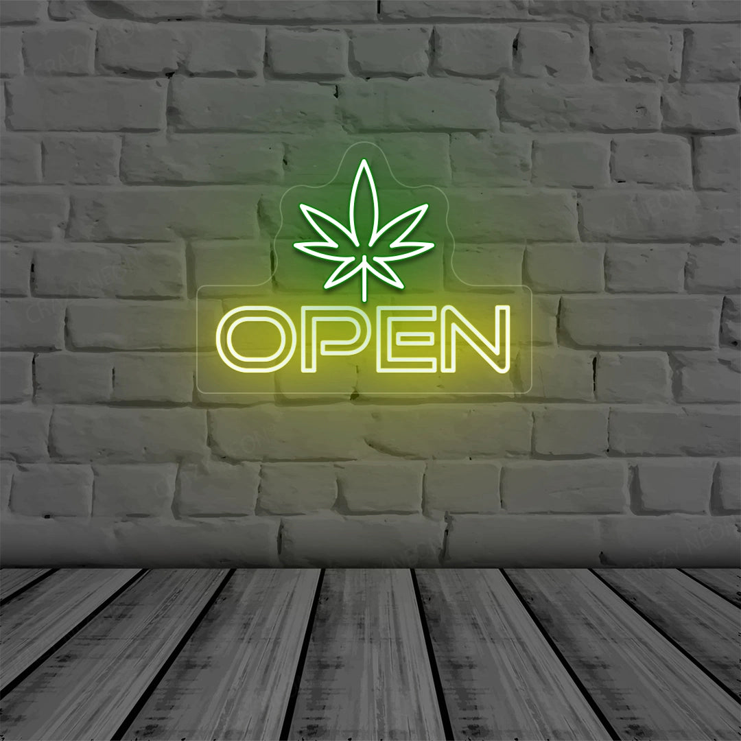 Weed Open Sign | Yellow