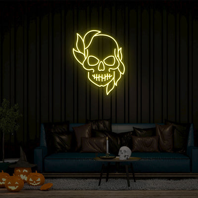 Skull Neon Sign | Yellow