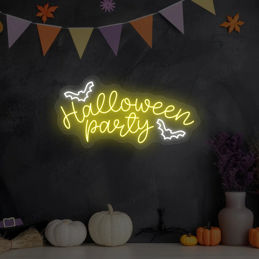 Halloween Party Neon Sign | Yellow