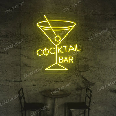 Cocktail Bar Neon Sign | Yellow
