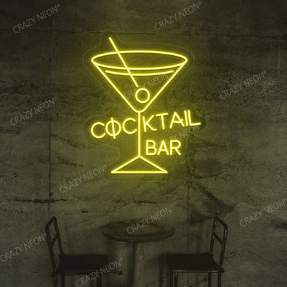 Cocktail Bar Neon Sign | Yellow