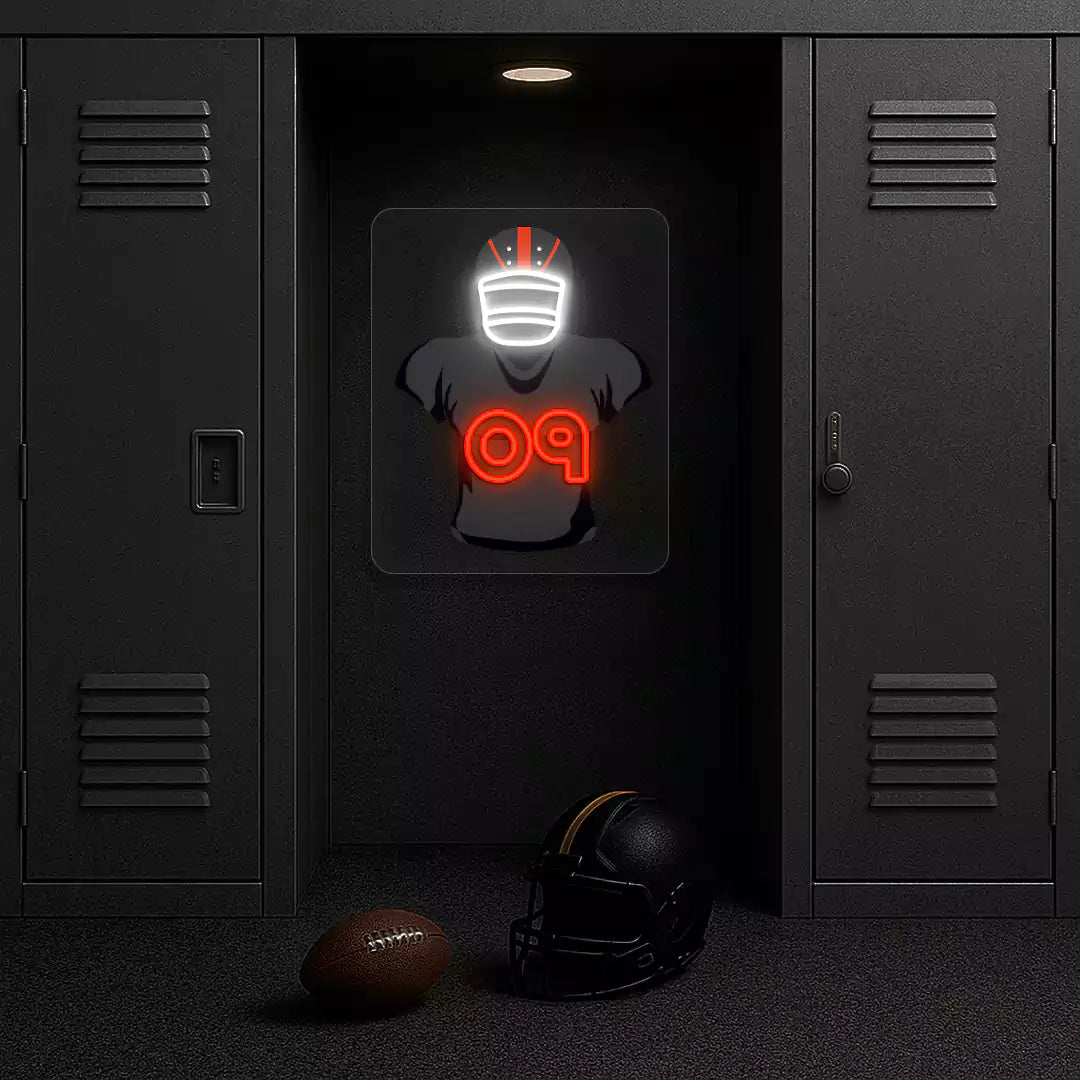 Atlanta Penix Jr. 09 Jersey Football Neon Artwork