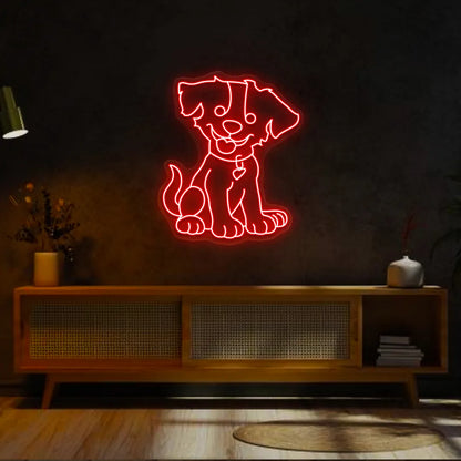 Happy Pup Neon Sign | Red