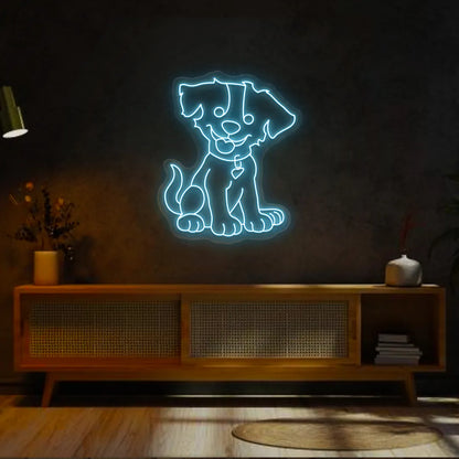 Happy Pup Neon Sign | Iceblue