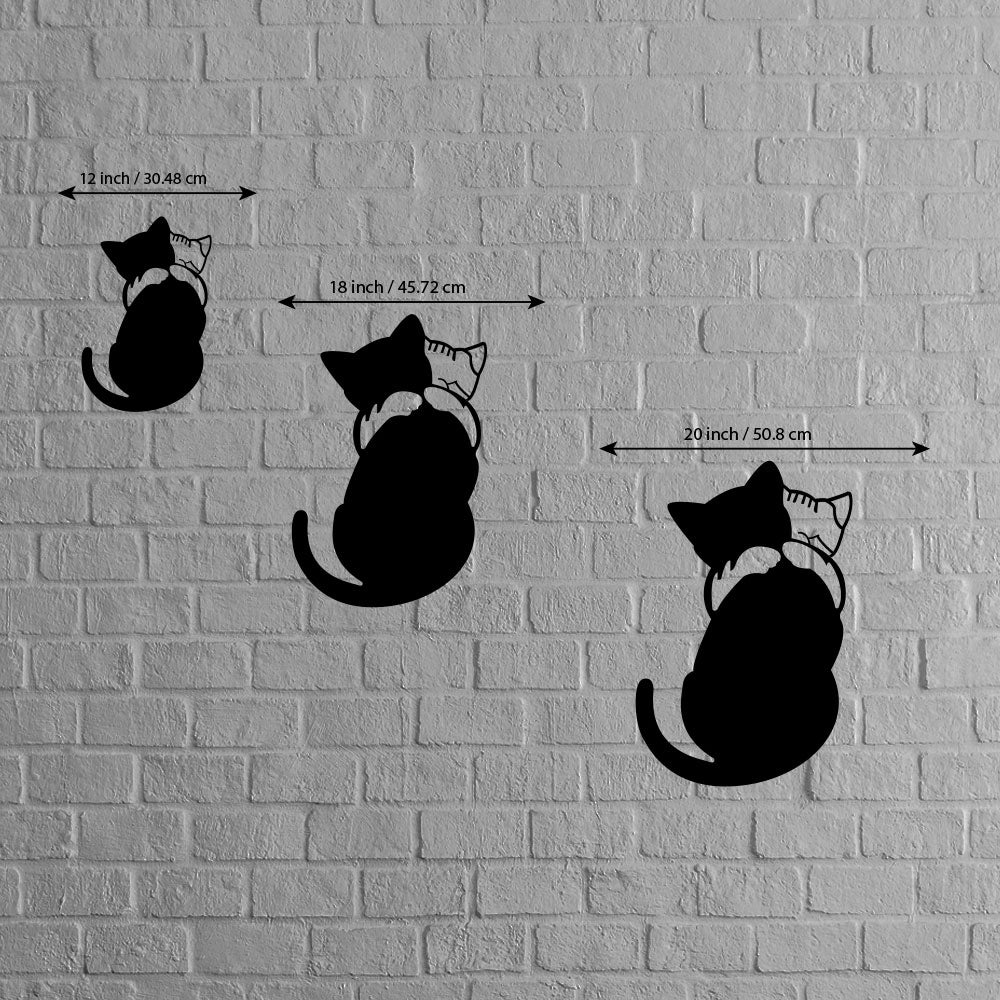 Cat Hug Metal Wall Art Sign