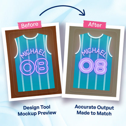 Personalized CHA Jersey Basketball Neon Artwork