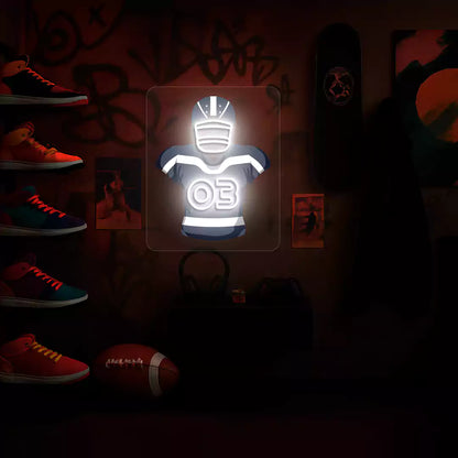 Dallas Pickens 03 Jersey Football Neon Artwork