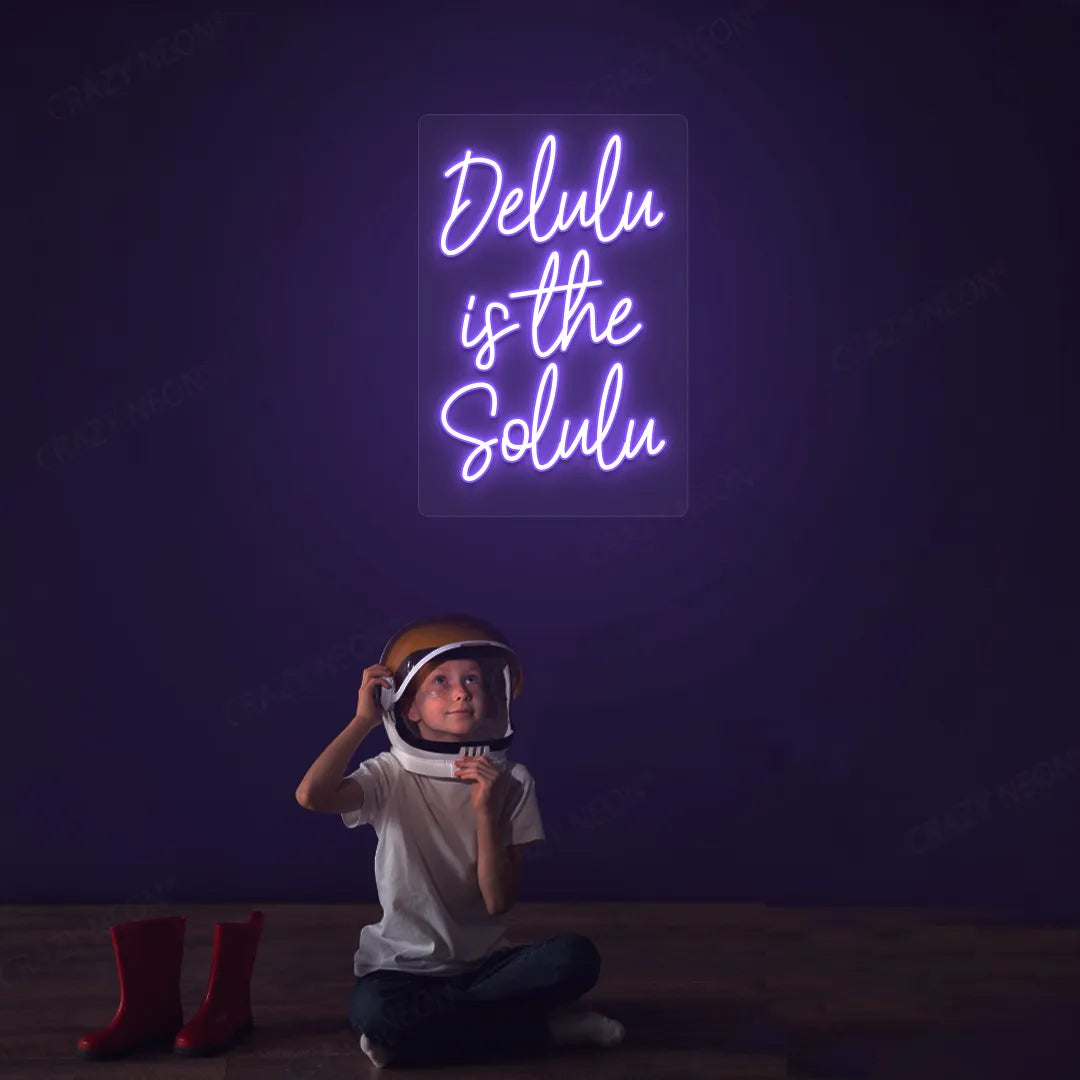 Delulu is the Solulu Neon Sign | Purple