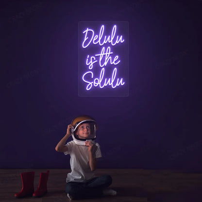 Delulu is the Solulu Neon Sign | Purple