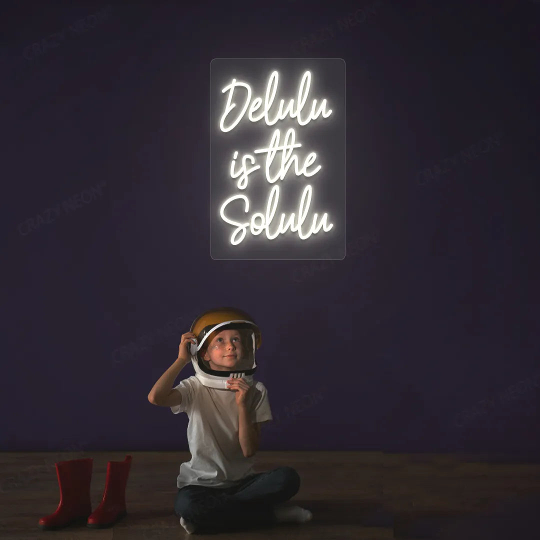 Delulu is the Solulu Neon Sign | Warmwhite
