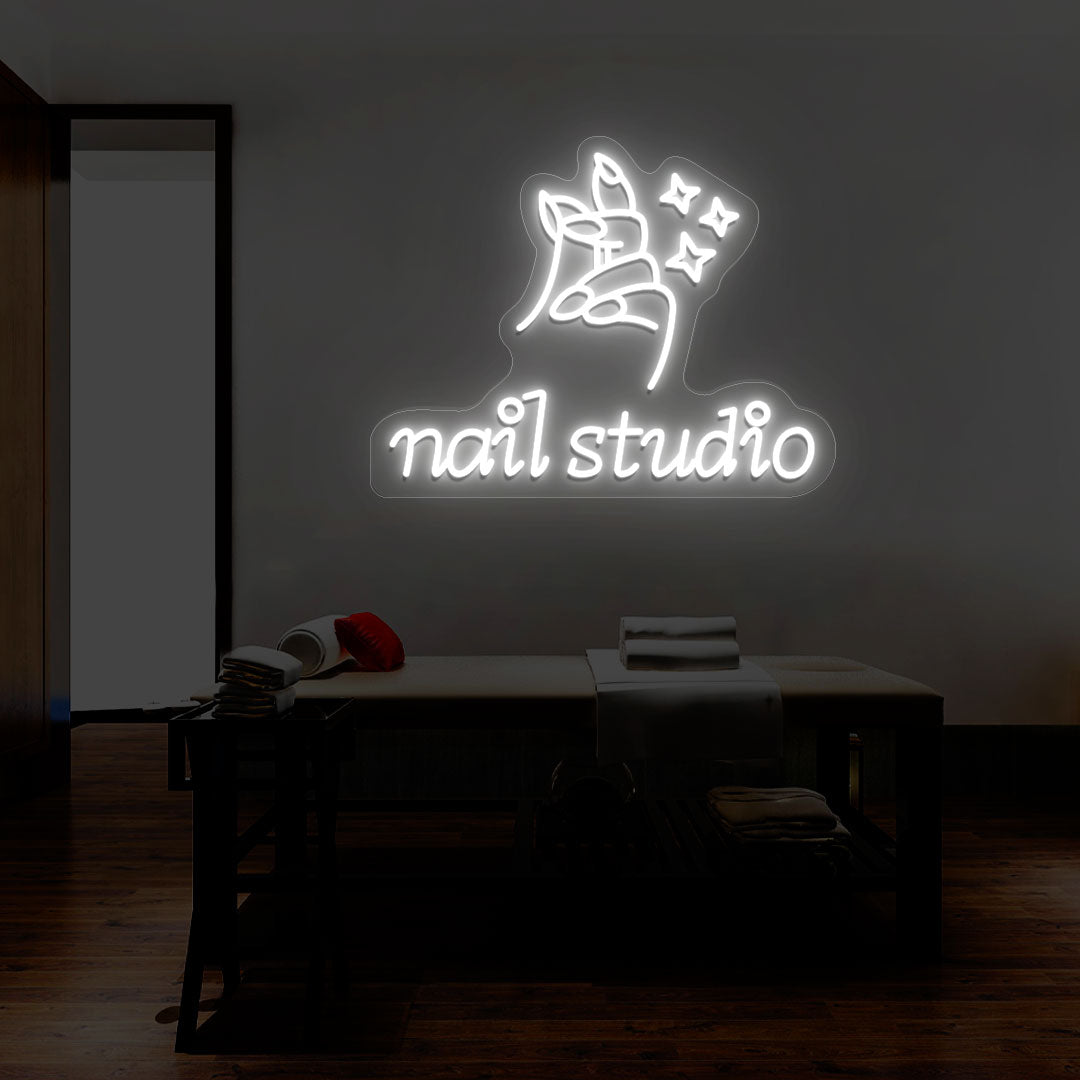 Nail Studio With Hand Neon Sign | CNUS014402 | White