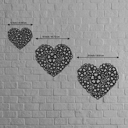 Floral Heart Metal Wall Art Sign