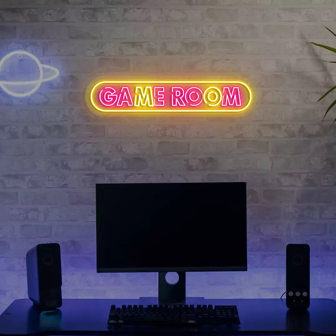 Capsule Game Room Neon Sign in pink