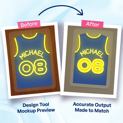 Personalized GSW Jersey Basketball Neon Artwork