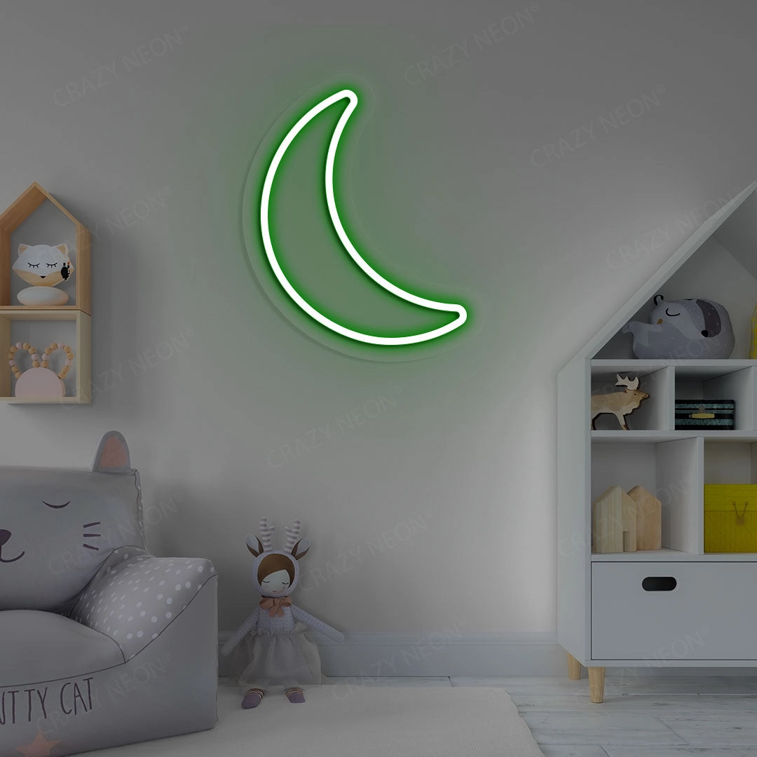 Moon Neon Sign | Green