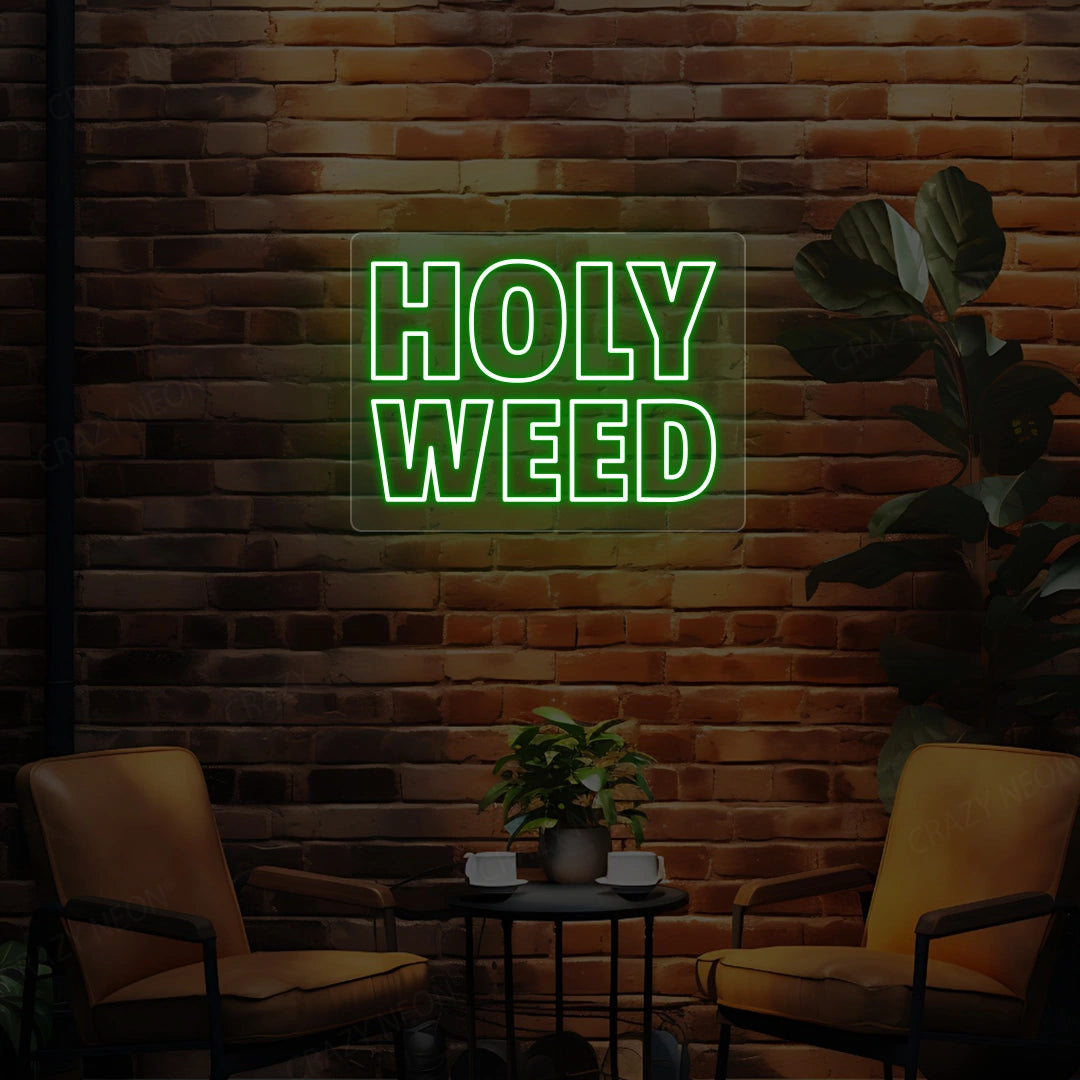 Holy Weed Neon Sign | green