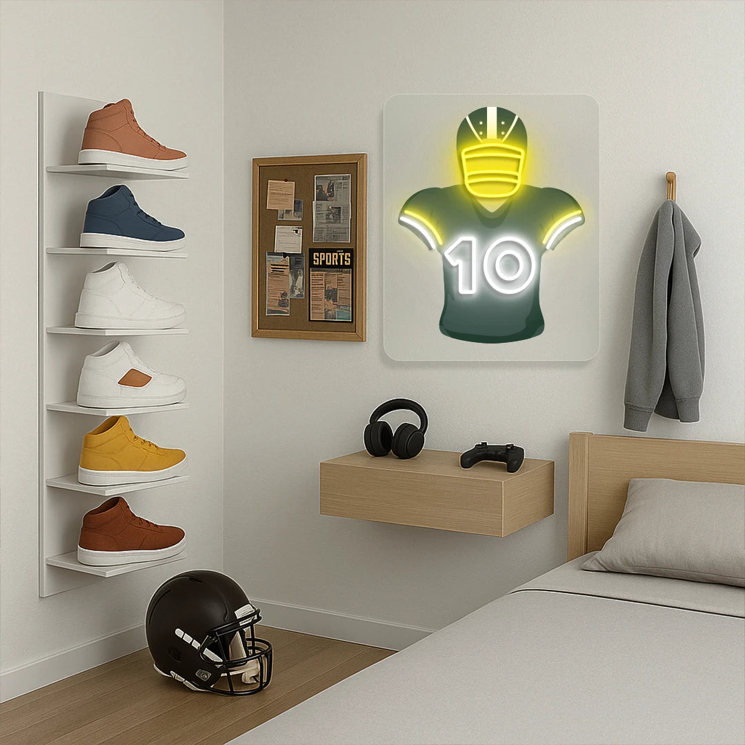 Green Bay Love 10 Jersey Football Neon Artwork