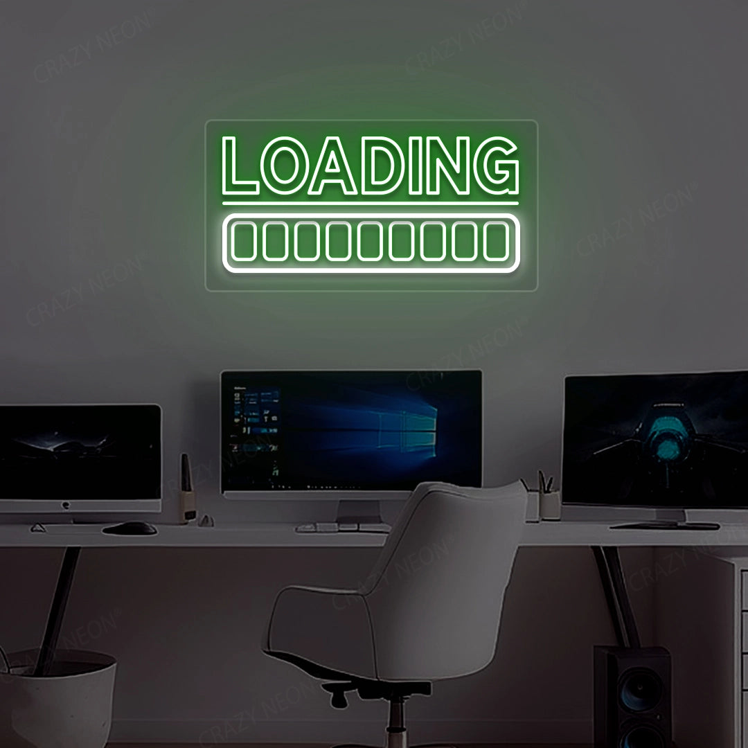 Loading Animated Neon Sign | Green