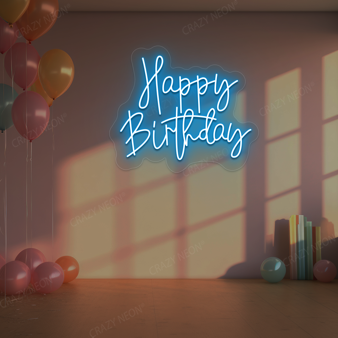 Birthday Shine Neon Sign - Happy Birthday Wall Art | Iceblue