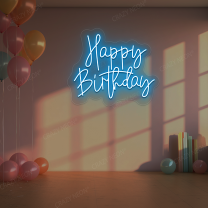 Birthday Shine Neon Sign - Happy Birthday Wall Art | Iceblue