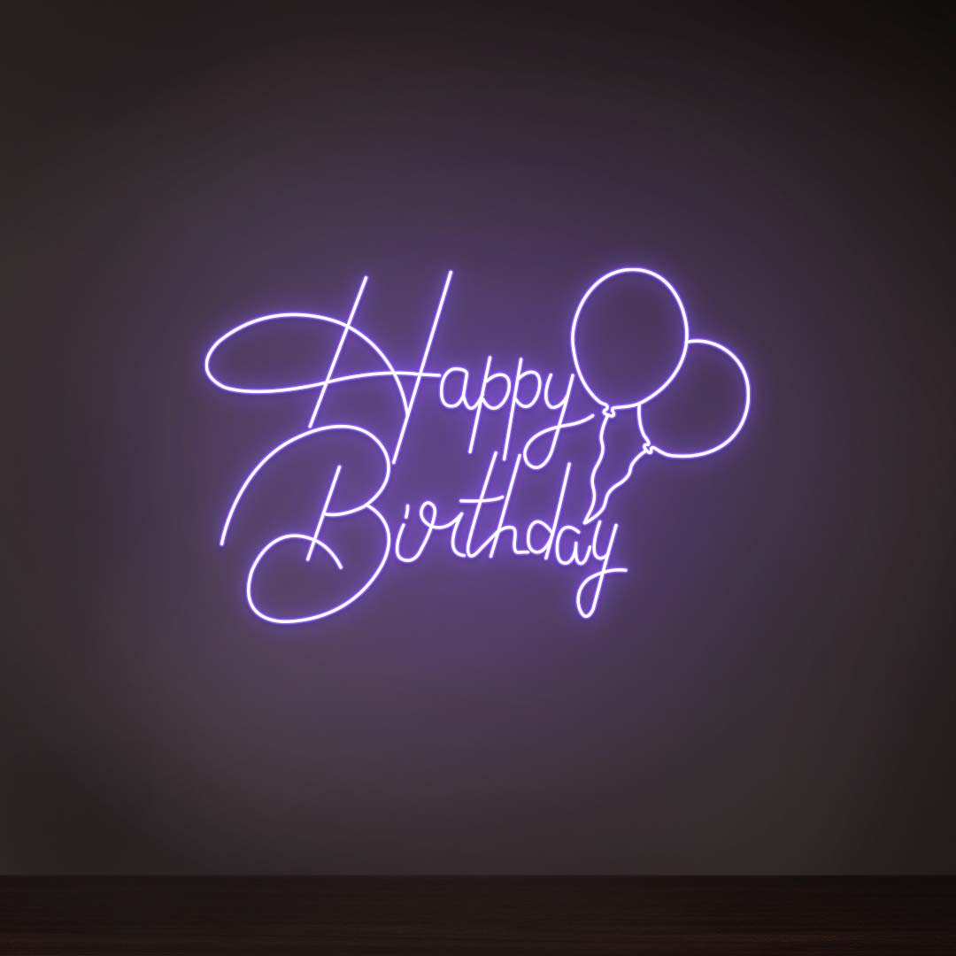 Happy Birthday With Balloons Neon Sign, CNUS001732
