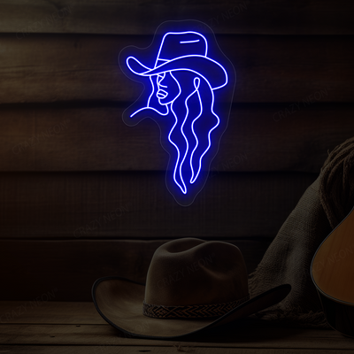 Cowgirl Neon Sign | Blue