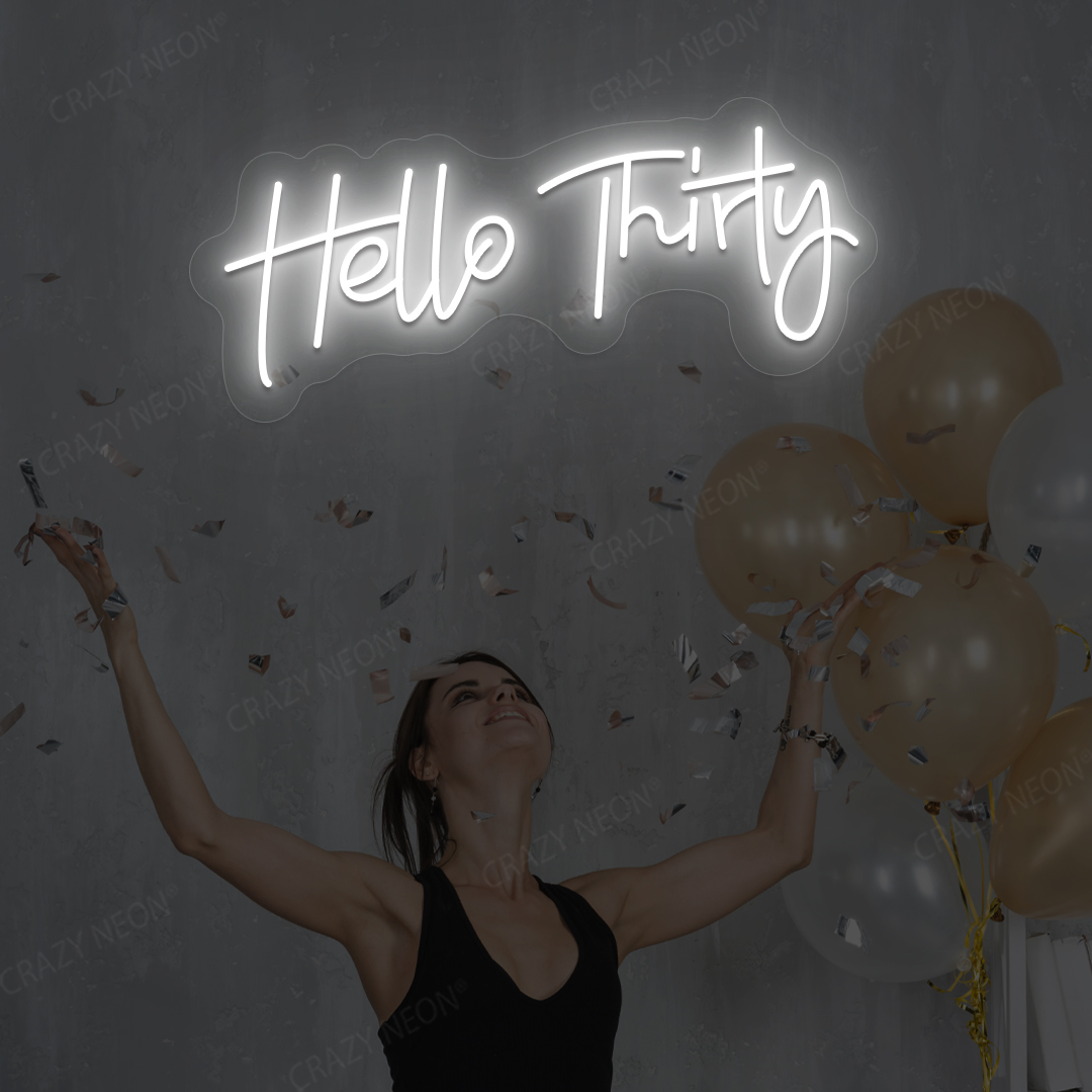 Shop Hello 30 LED Neon Sign for 30th Birthday Decor – Crazy Neon