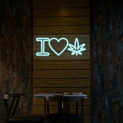 I Love Weed Neon Sign| iceblue