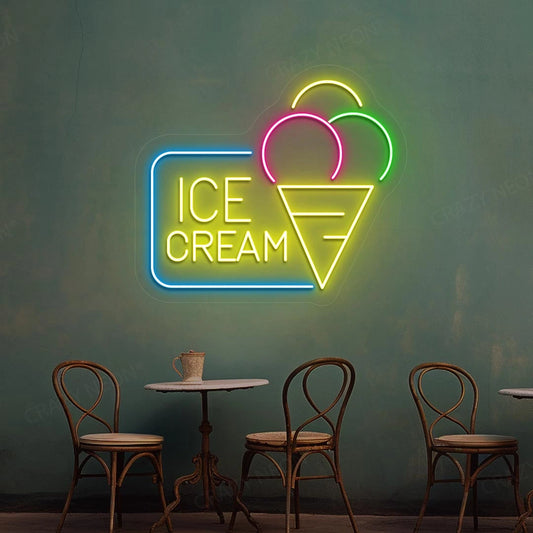 Multicolor Ice Cream Neon Sign