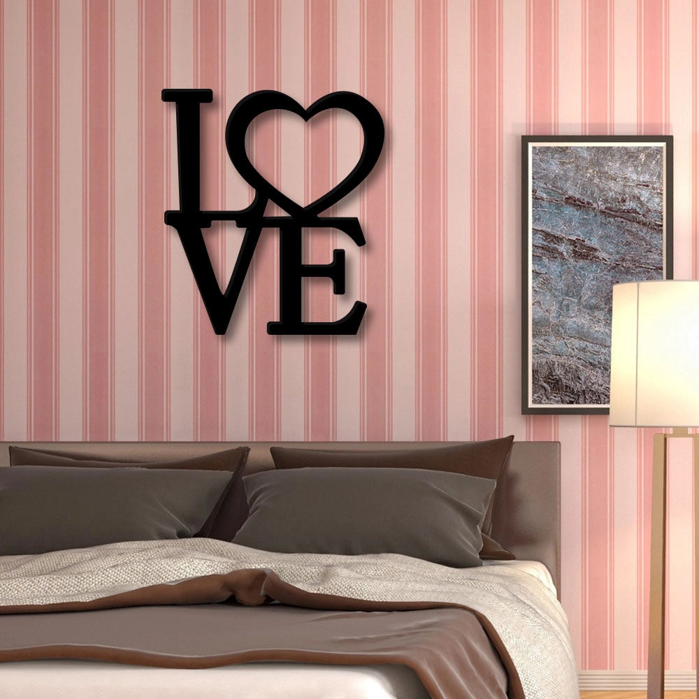 Love With Heart Metal Wall Art Sign