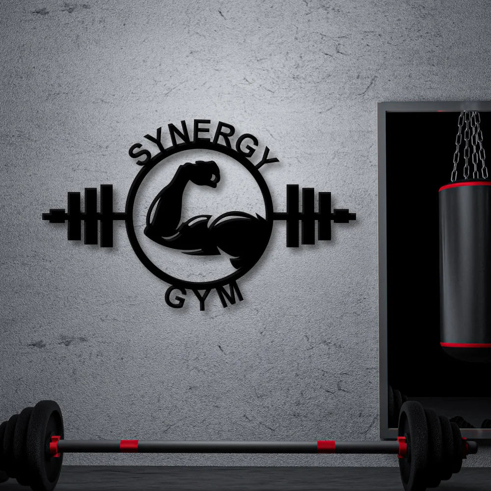 Personalized Muscle Gym Metal Sign