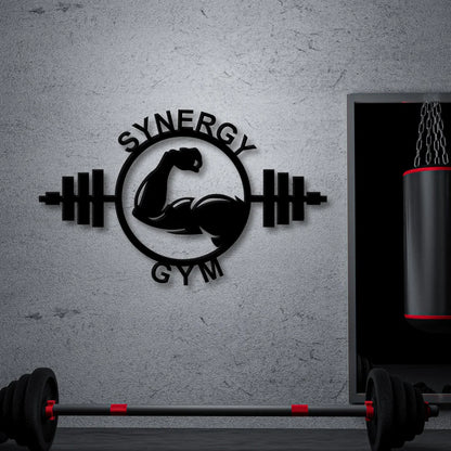 Personalized Muscle Gym Metal Sign