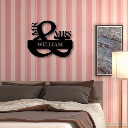 Mr & Mrs Personalized Metal Sign