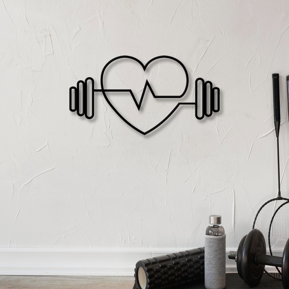 Dumbbell Love Metal Sign