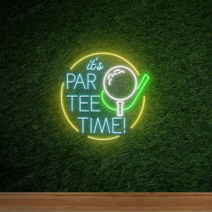 It's Party Time Golf Neon Sign | yellow