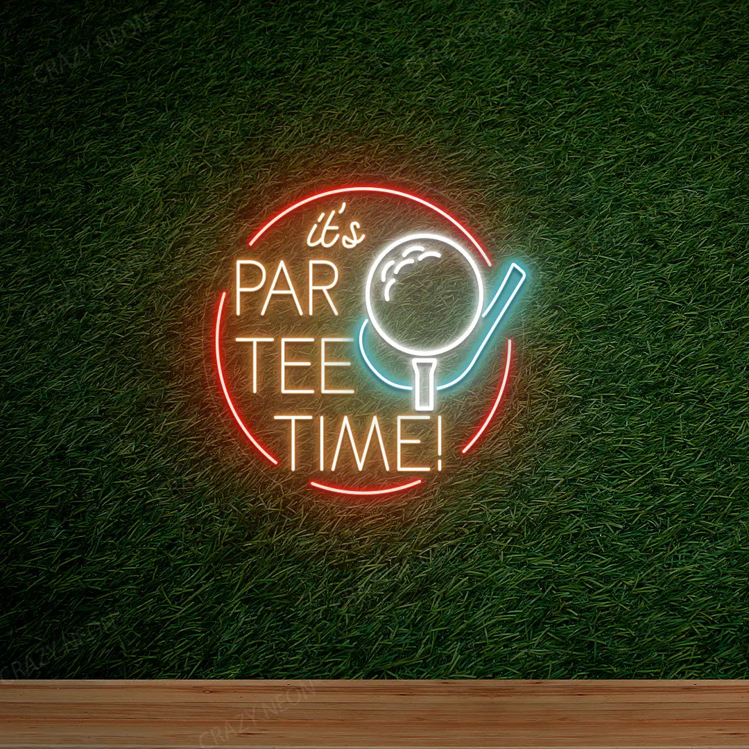 It's Party Time Golf Neon Sign | red