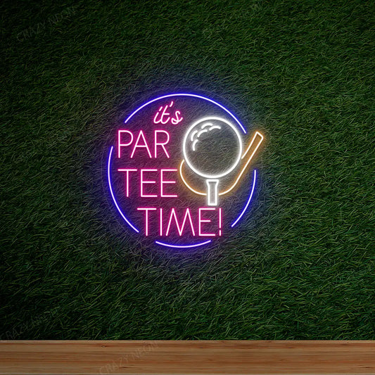 It's Party Time Golf Neon Sign | blue