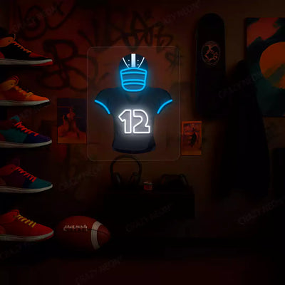 Jacksonville Hunter 12 Jersey Football Neon Artwork