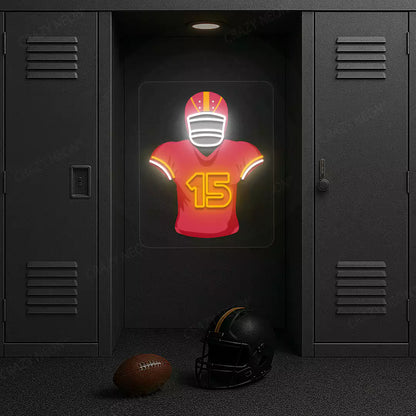 Kansas City Mahomes 15 Jersey Football Neon Artwork