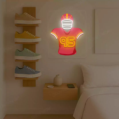 Kansas City Jones 95 Jersey Football Neon Artwork