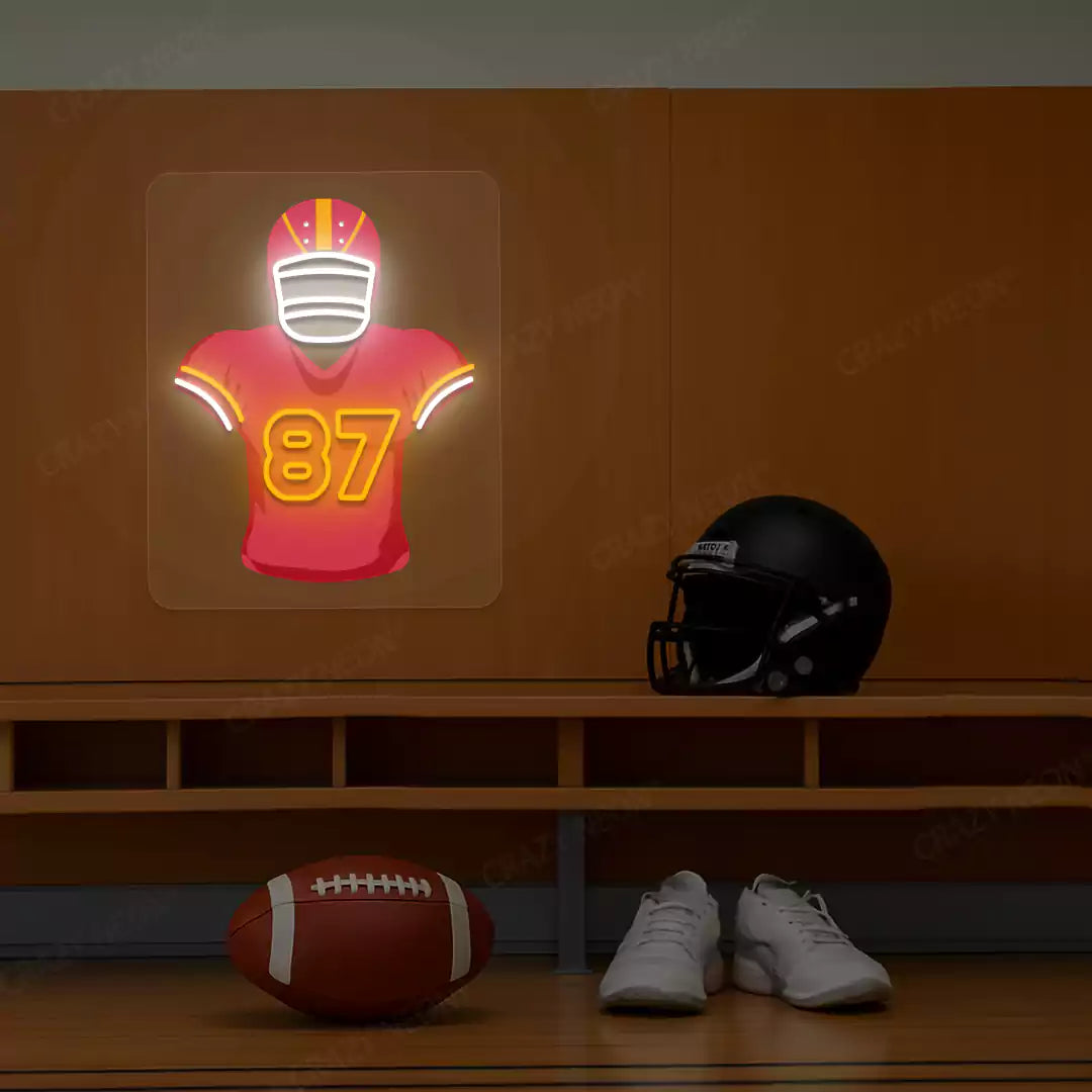 Kansas City Kelce 87 Jersey Football Neon Artwork