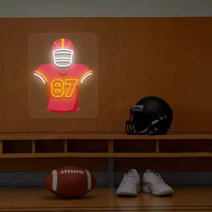 Kansas City Kelce 87 Jersey Football Neon Artwork