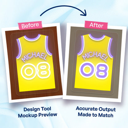 Personalized LAL Jersey Basketball Neon Artwork