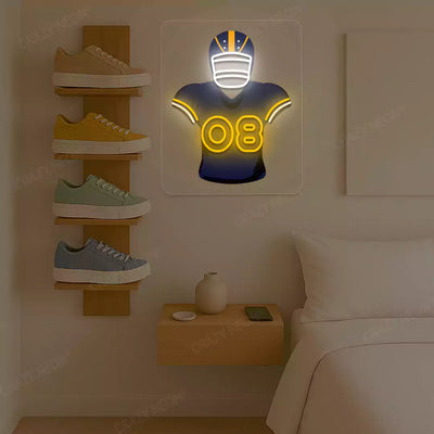 Los Angeles Hampton 08 Jersey Football Neon Artwork