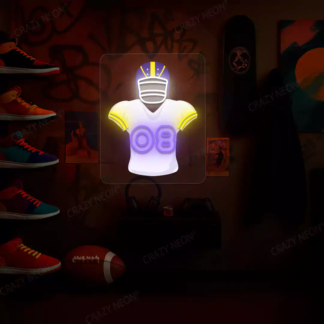 Los Angeles Verse 08 Jersey Football Neon Artwork