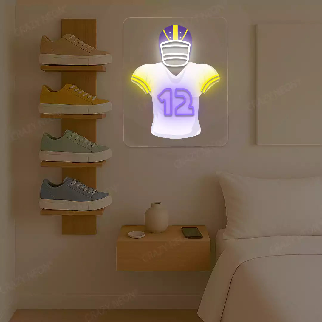 Los Angeles Nacua 12 Jersey Football Neon Artwork