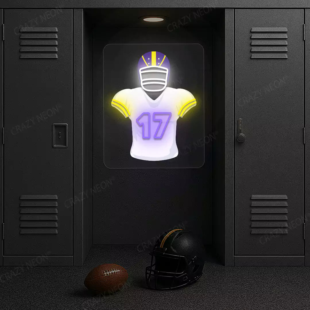 Los Angeles Adams 17 Jersey Football Neon Artwork
